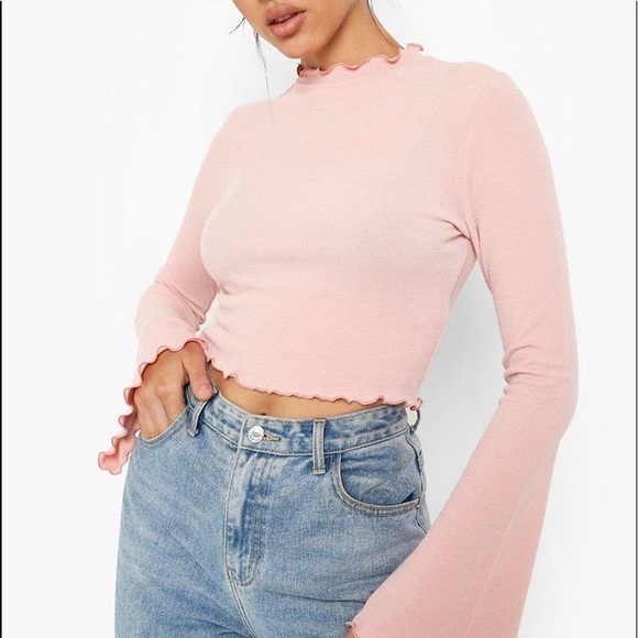 Who What Wear mock lettuce hem turtle neck size medium black 2000s 90s y2k - Picture 5 of 5